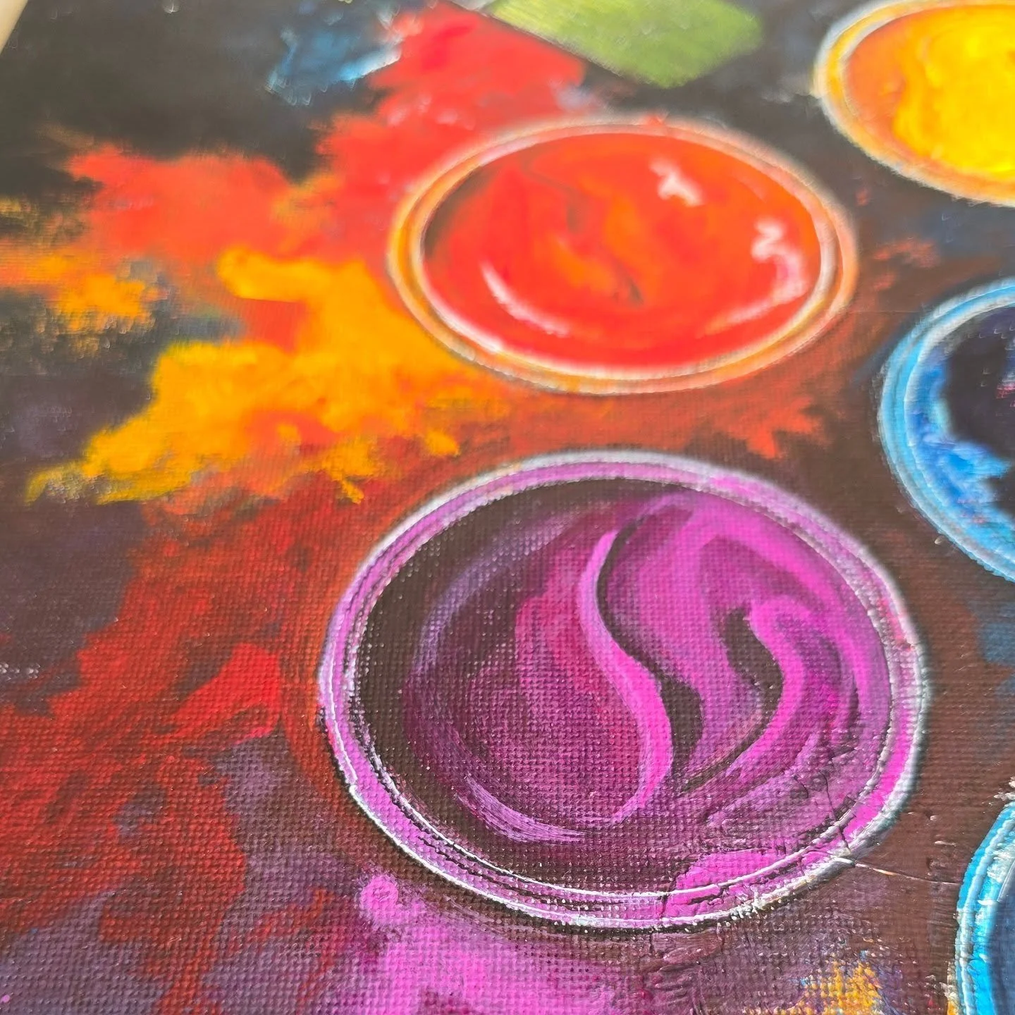 It was 2am and I was wrestling one of the paintings.. the values were off, the color temperature was all over the place and I had over worked it so much that the composition had flown out the window. My stomach turned, and my breath felt shallow.. I 