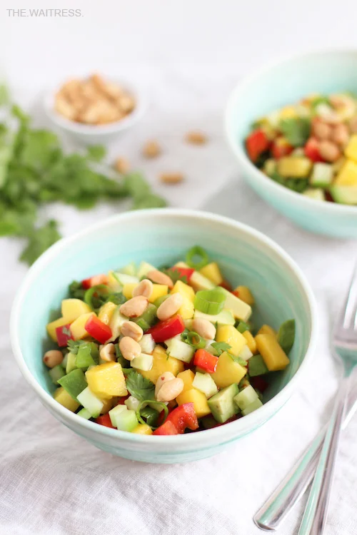 Rezept für Avocado-Mango-Salat mit Erdnüssen / THE.WAITRESS.