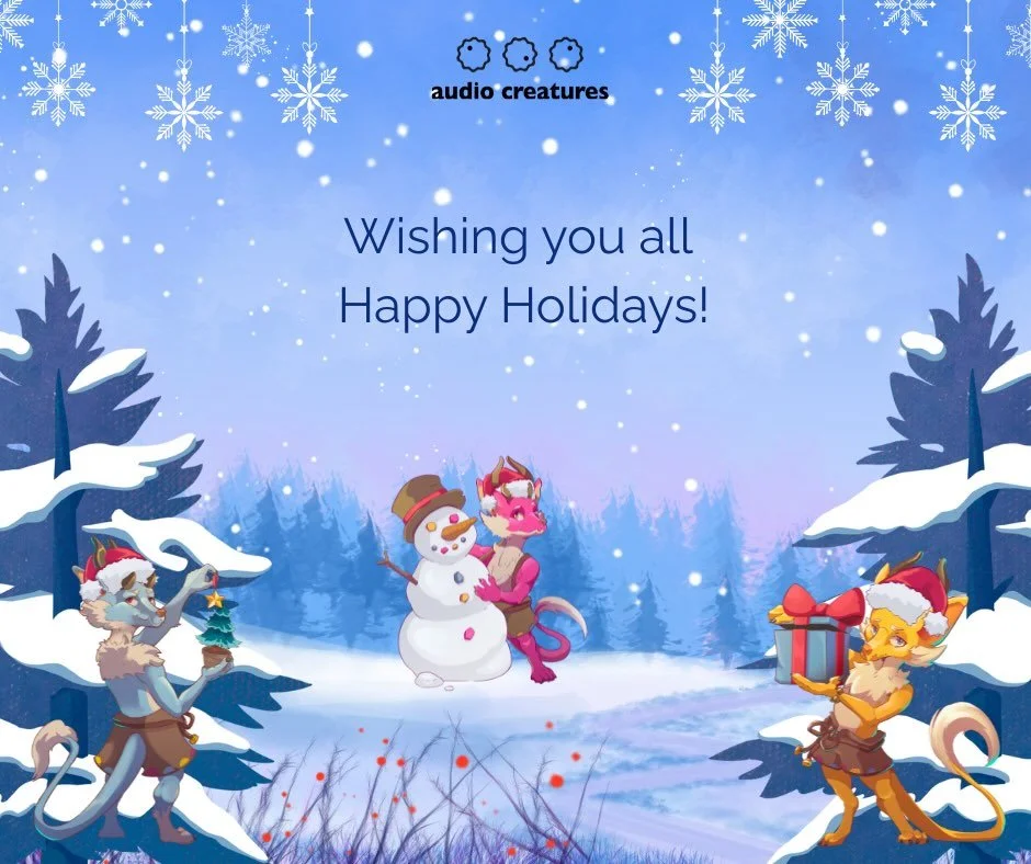 2025 was not the easiest year, also for us! But we can be very grateful to could be part of amazing projects, studios and collaborate with great people! ✨ 

The entire AudioCreatures team wishes you all nice and deserved holidays! See you all in 2026