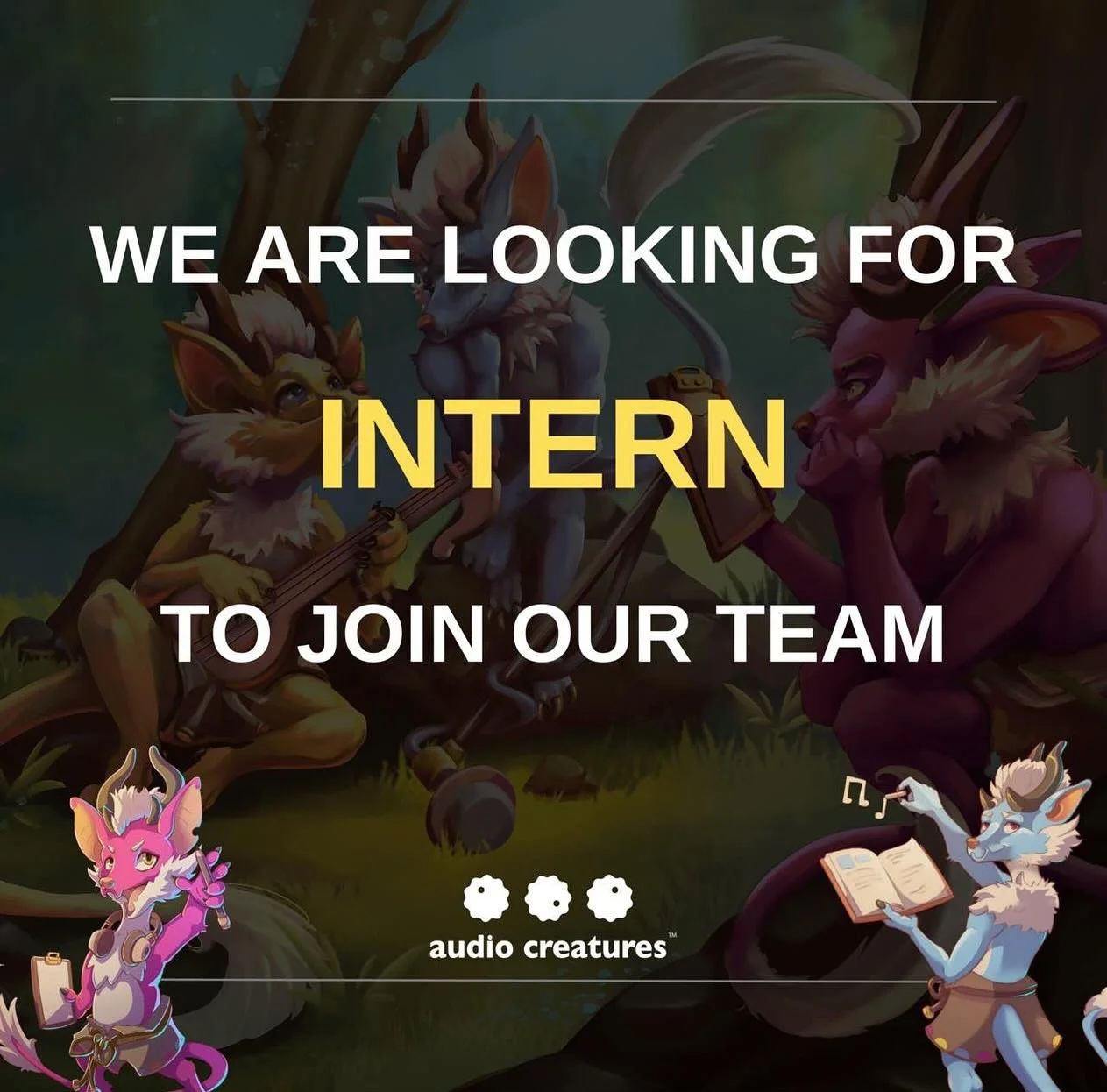 INTERSHIP POSITION! 🔥 

It is the time of the year again! We are still recovering from Gamescom but following the good experiences from the last years we are looking for someone for our upcoming internship position! 🔊 

You are interested in Game A
