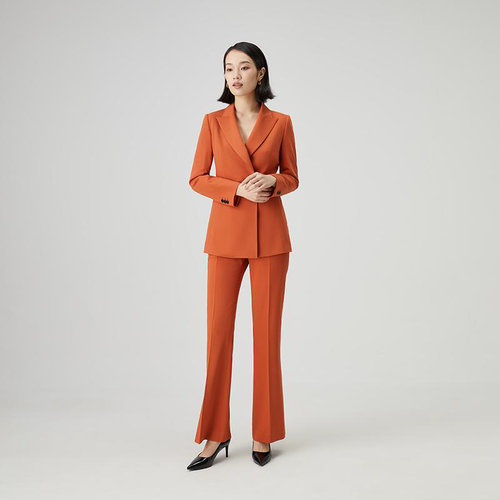 Orange women's suit - statement pantsuit for events