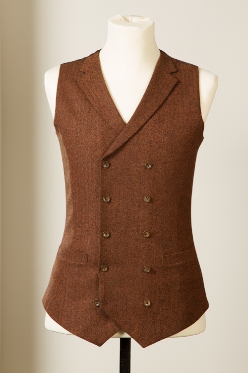 6954+-+Waistcoat+Vest+Gilet+tailor+made+Rust+Herringbone+38+inch+(13).jpg