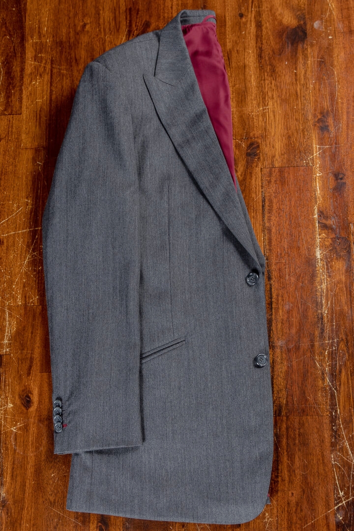 Bespoke Suit For Work Dark Grey Herringbone Worsted Wool Cashmere 9730B 1.jpg
