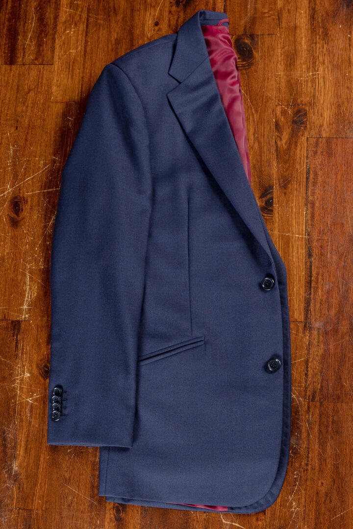 Navy Solid Worsted Wool Classic Suit For Work 9771B 1.jpg