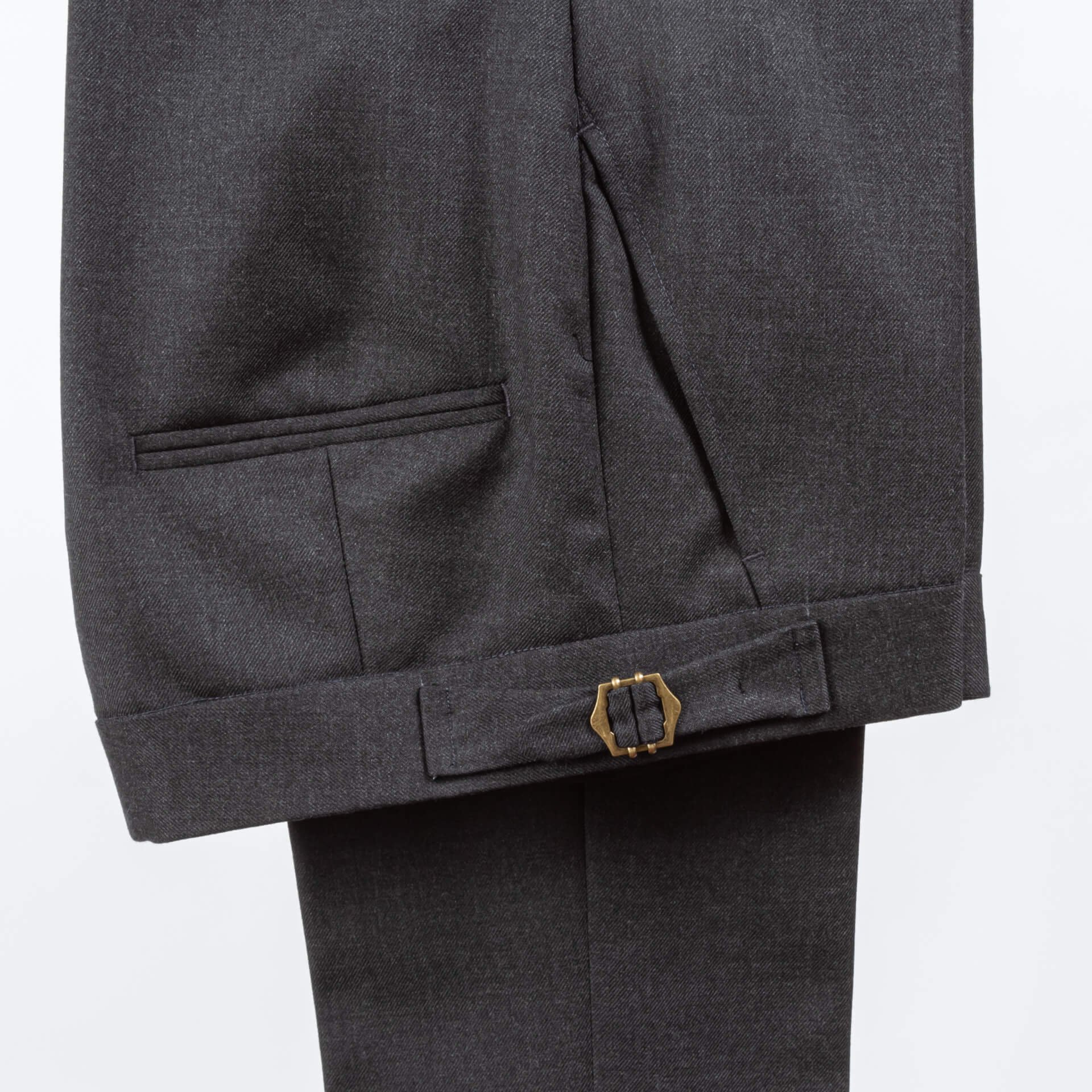 Ladies Trousers Wool Charcoal Glen Check