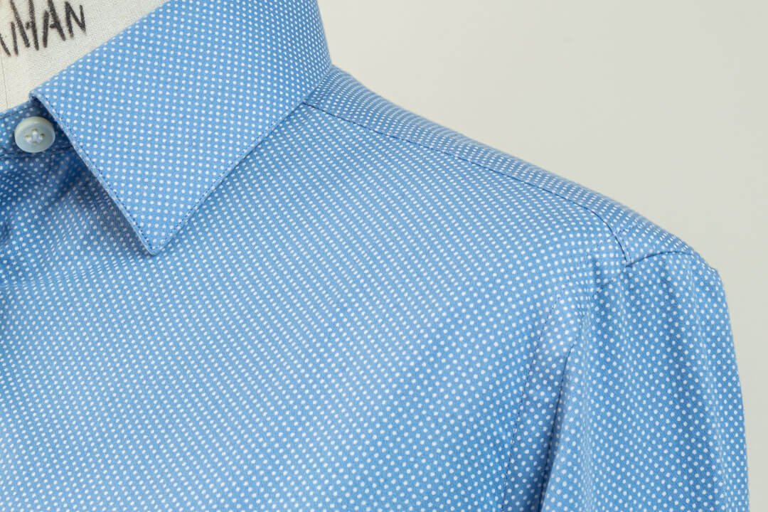 Ladies Blouse Blue Cotton Fancy Tailor Made