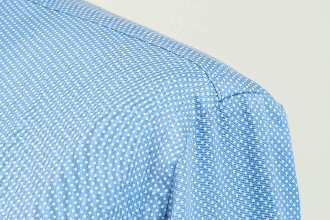 Ladies Blouse Blue Cotton Fancy Tailor Made