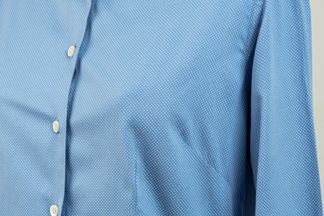 Ladies Blouse Blue Cotton Fancy Tailor Made