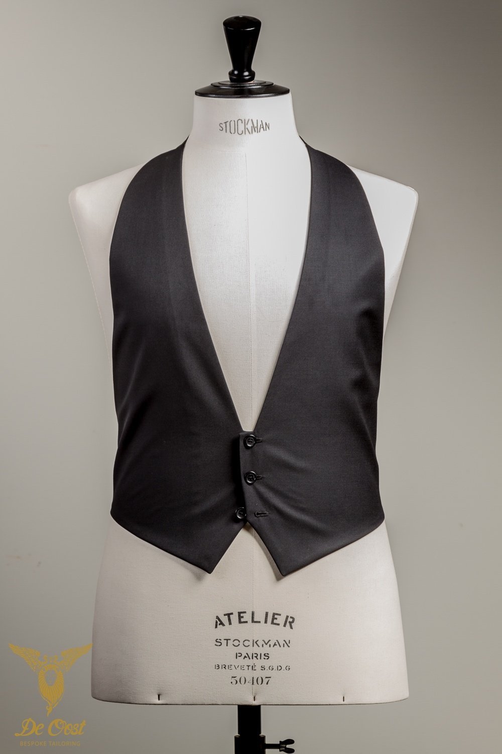 Tailored Black Tailcoat Satin With Faced Peaked Lapels &amp; Low Cut Waistcoat