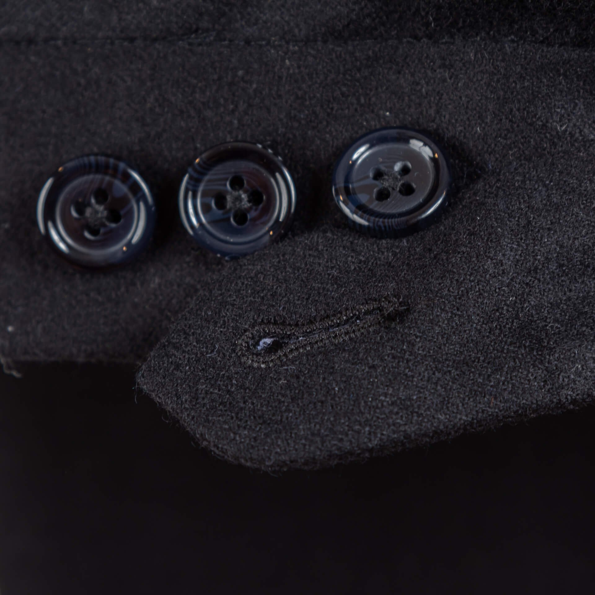 3 Button Suit Black Solid Con Rollino Shoulder — Bespoke Tailor for ...