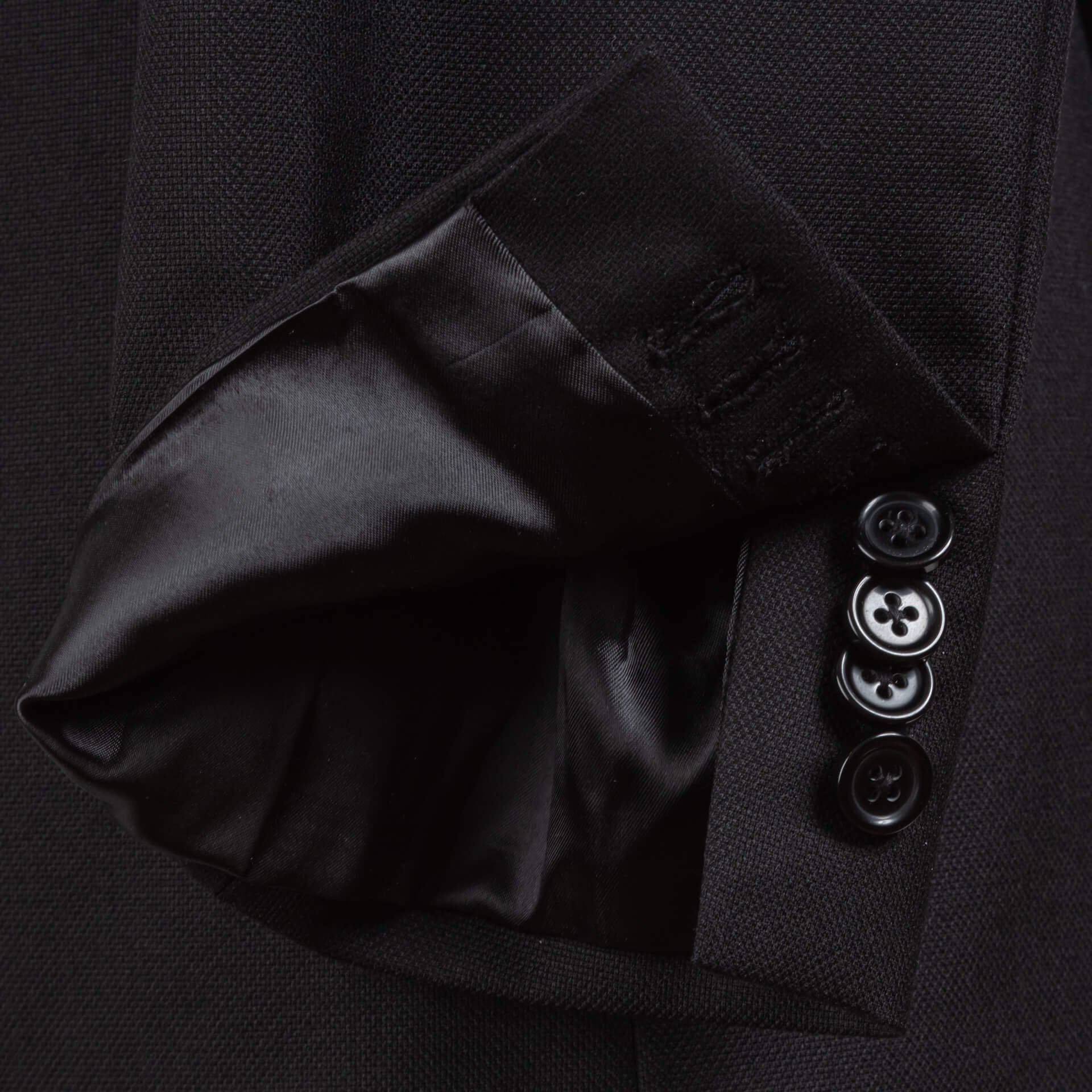 Black Sports Jacket Blazer Hopsack Diced Weave Italian Shoulder 