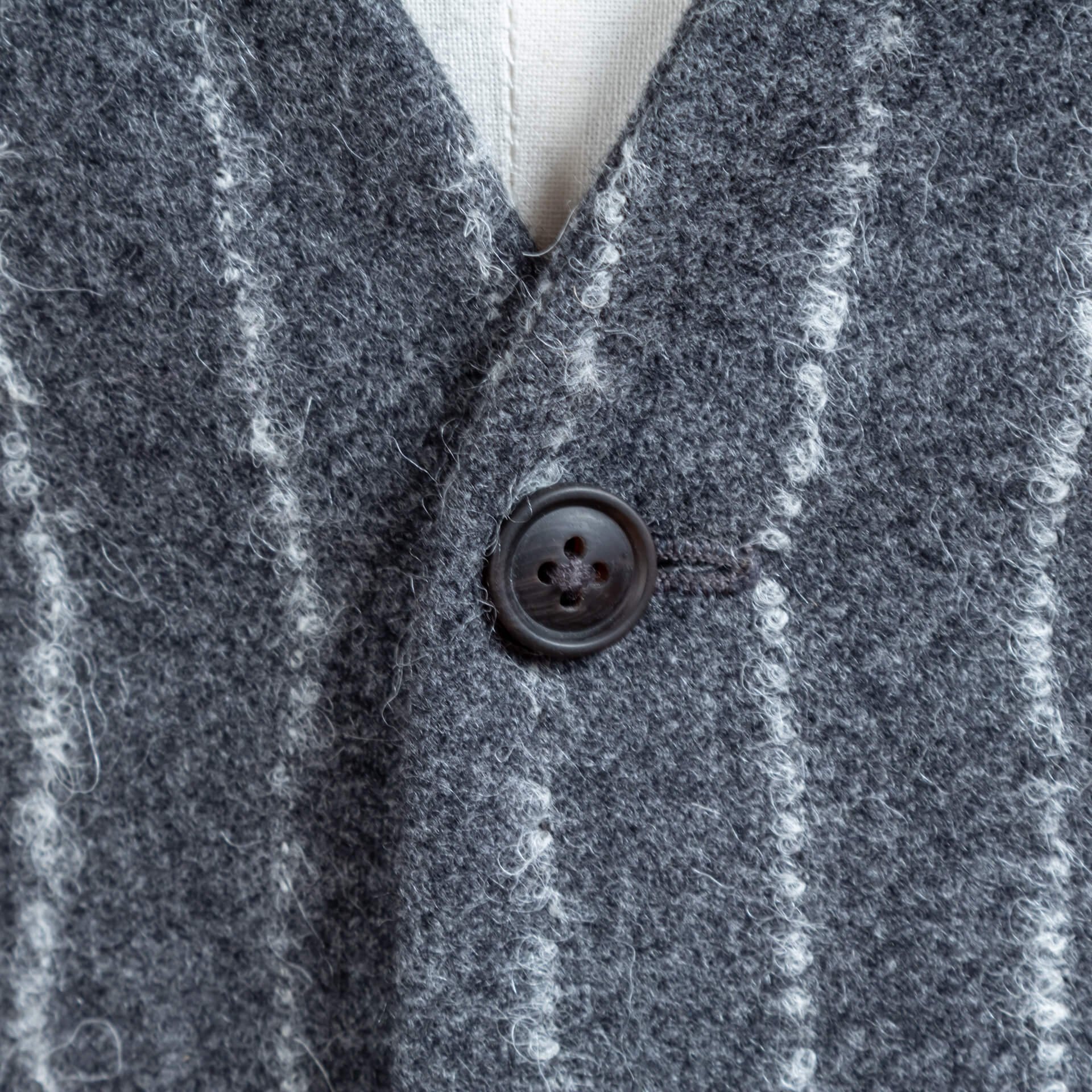 Unlined Suit: Woollen Spun Boucle Chalkstripe — De Oost Bespoke Tailoring