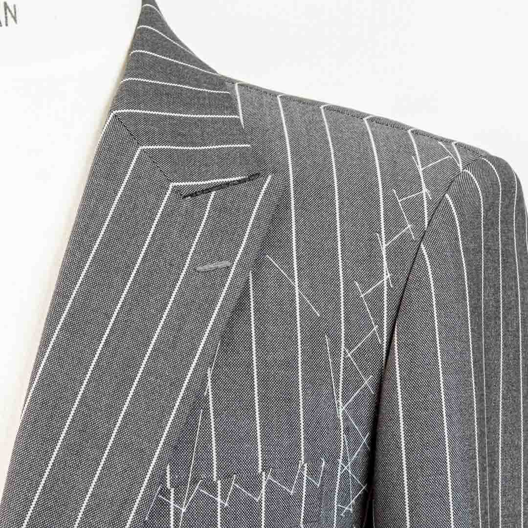 Grey Contrast Chalk Stripe Suit
