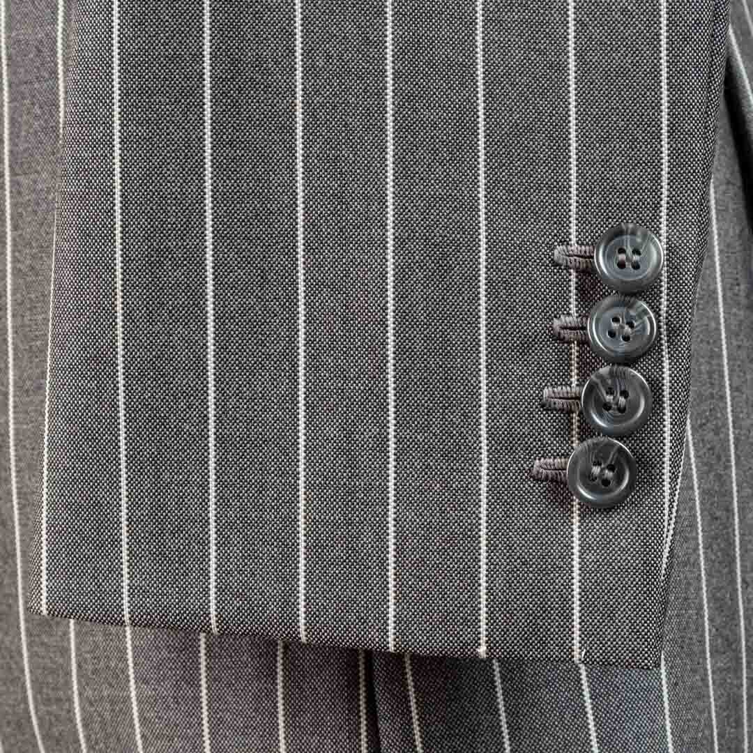 Grey Contrast Chalk Stripe Suit