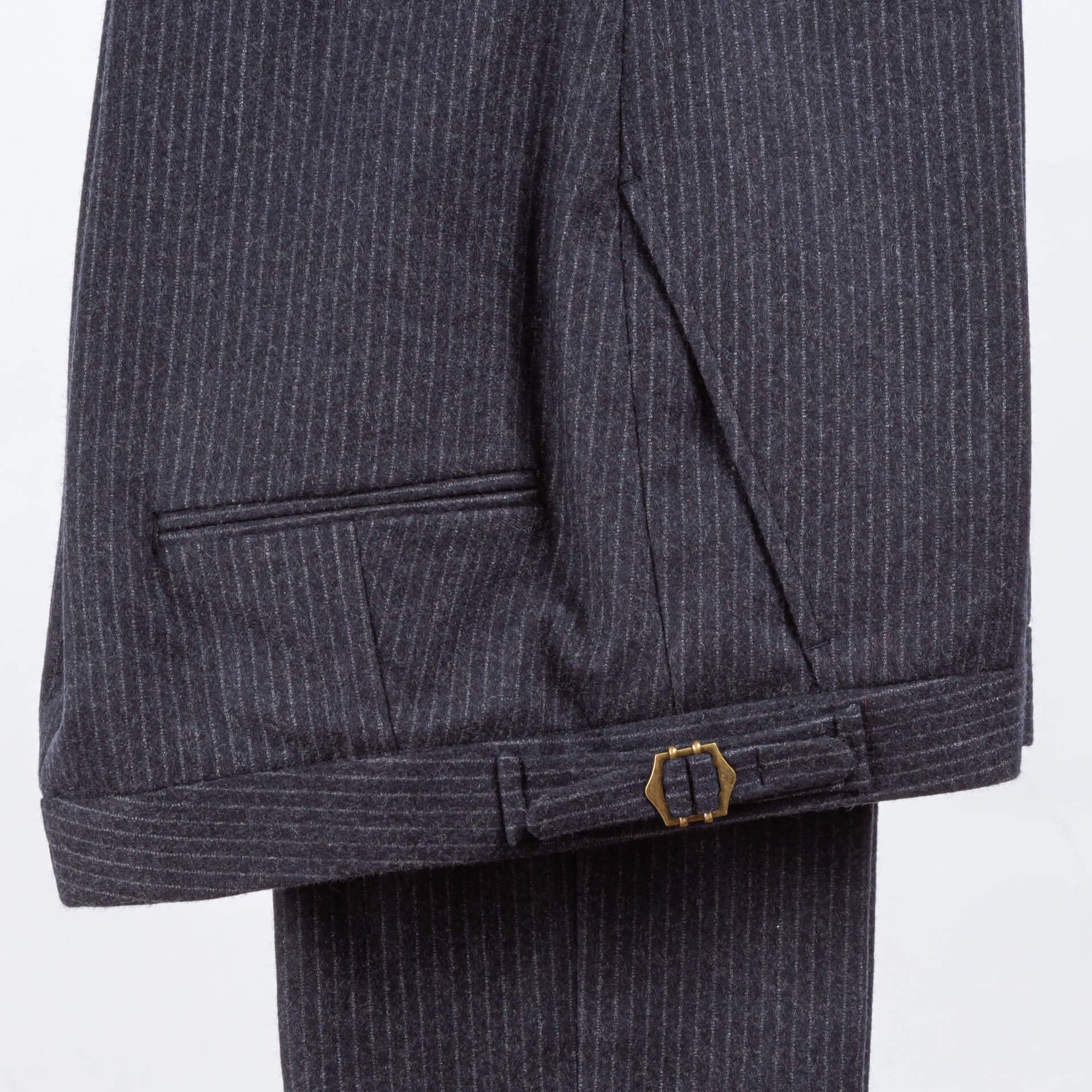 Vintage Trousers Wool French Navy Pinstripe