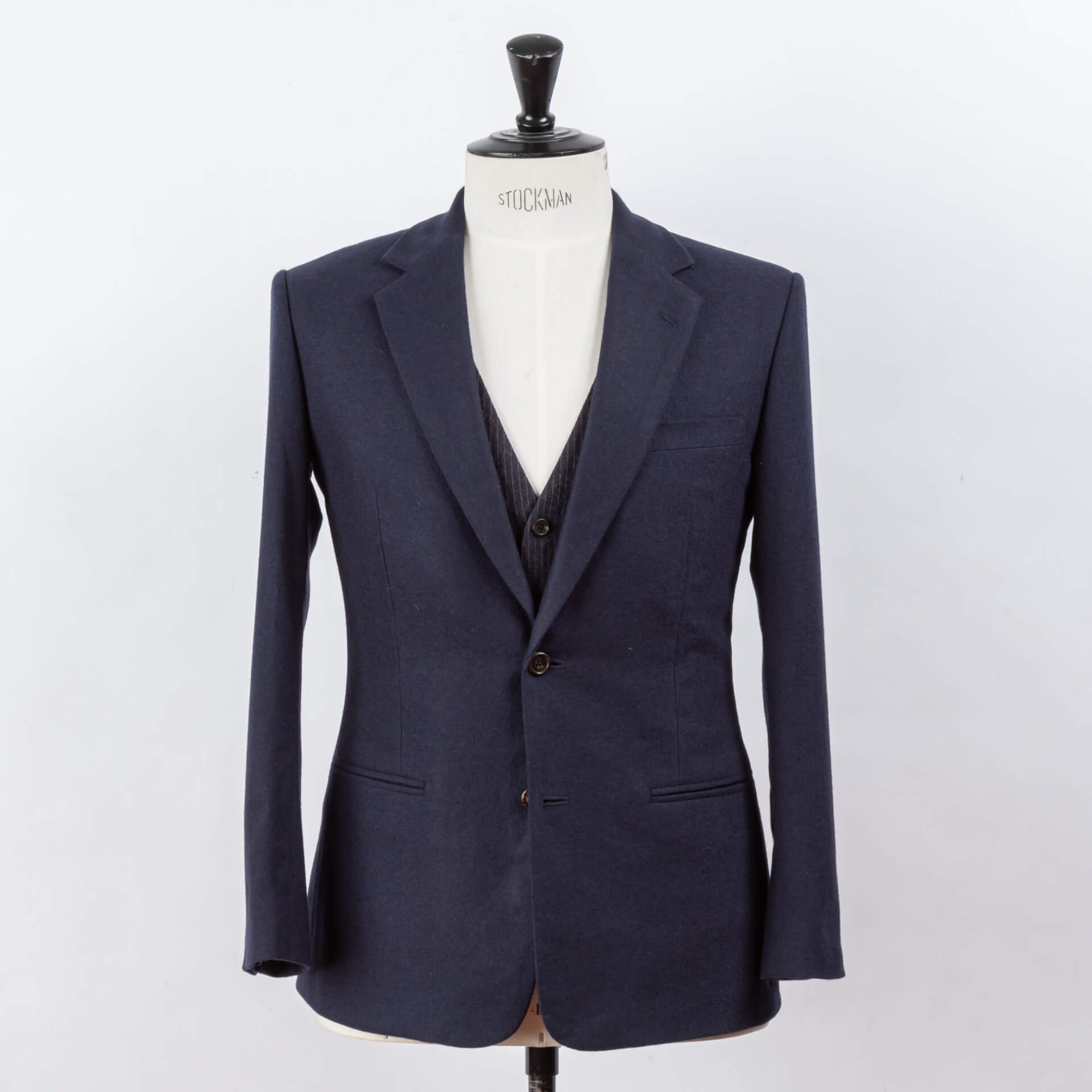 Jacket Blue Melange - Waistcoat and Trousers Pinstripe