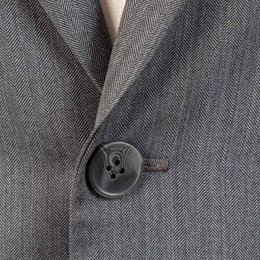 Grey Herringbone Suit Light Weight Crease Free