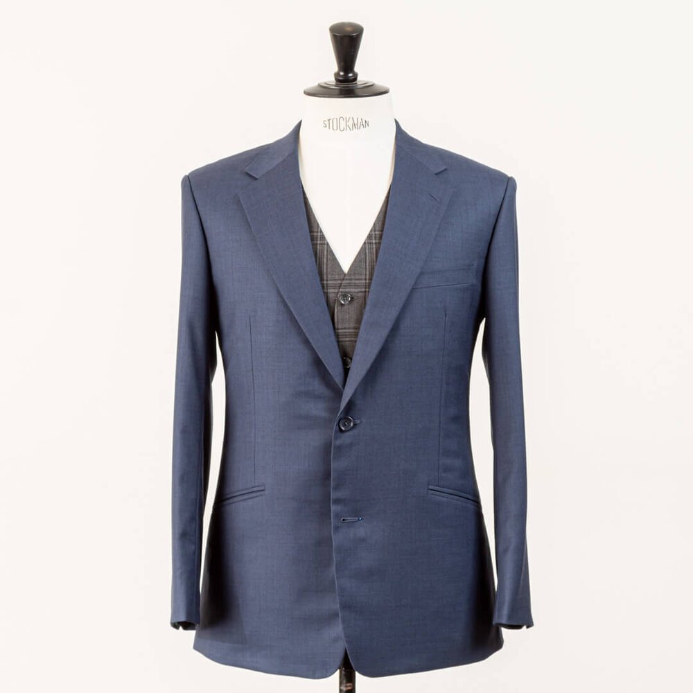 Suit Bespoke Tailor Made Target French Blue Sharkskin