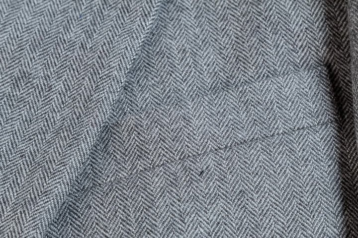 Light Grey Wool Herringbone Flannel 3-Piece Suit Men