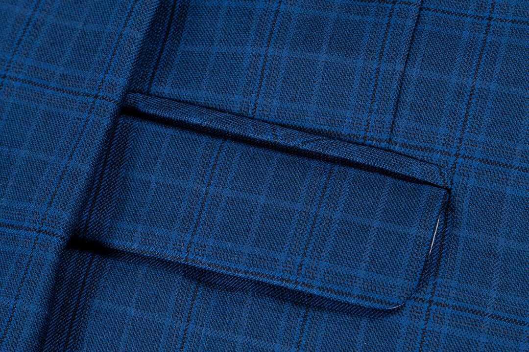 Bespoke Summer Suit Wool Cashmere Bright Blue Mock Glen