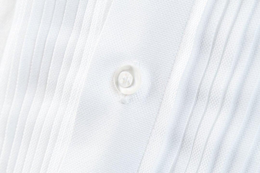 Tuxedo Shirt with Stud Closing, Pleated Marcella Fabric Bib and French Cuffs