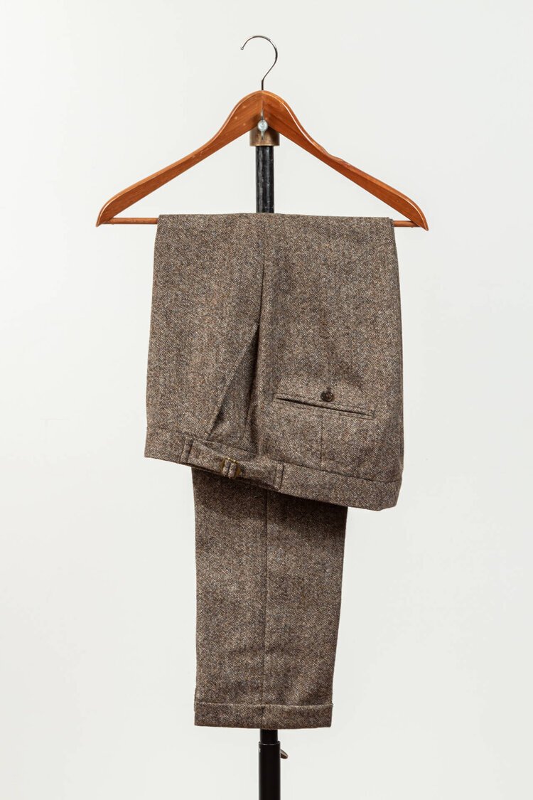 Tweed Shetland Wool Plain Weave Trousers