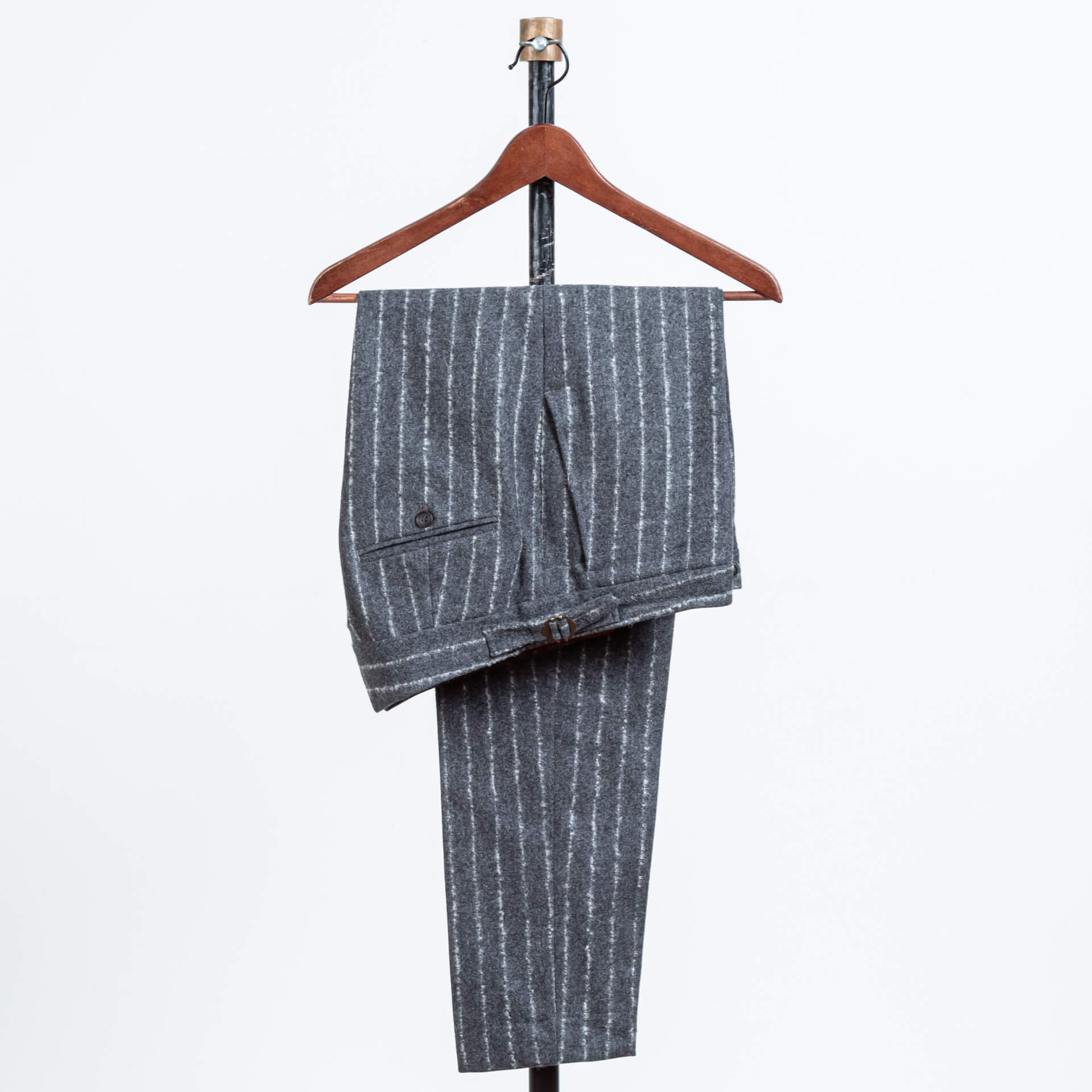   Trousers Unstructured Woollen Spun Chalkstripe Grey