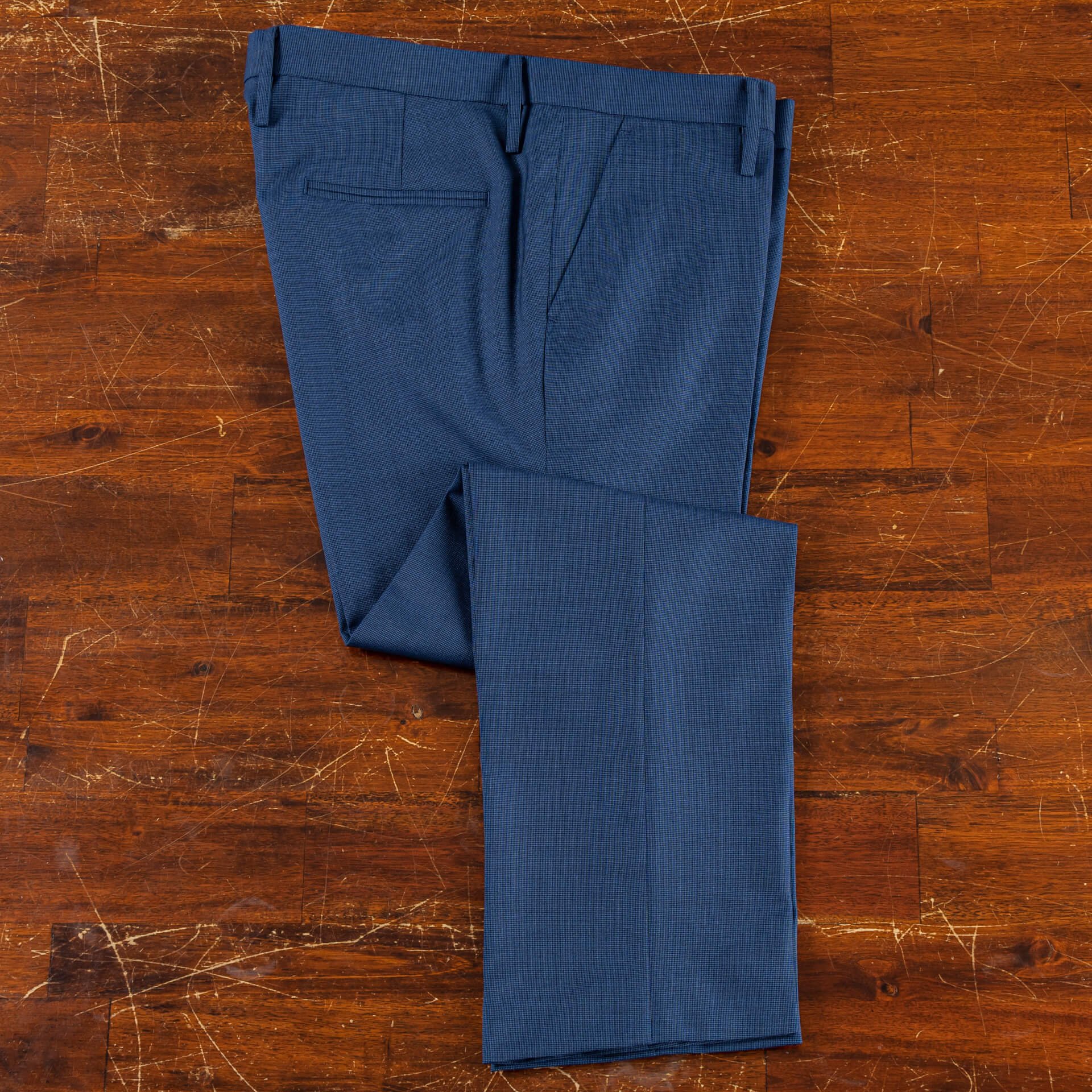 Trousers French Blue Nailhead Worsted Wool