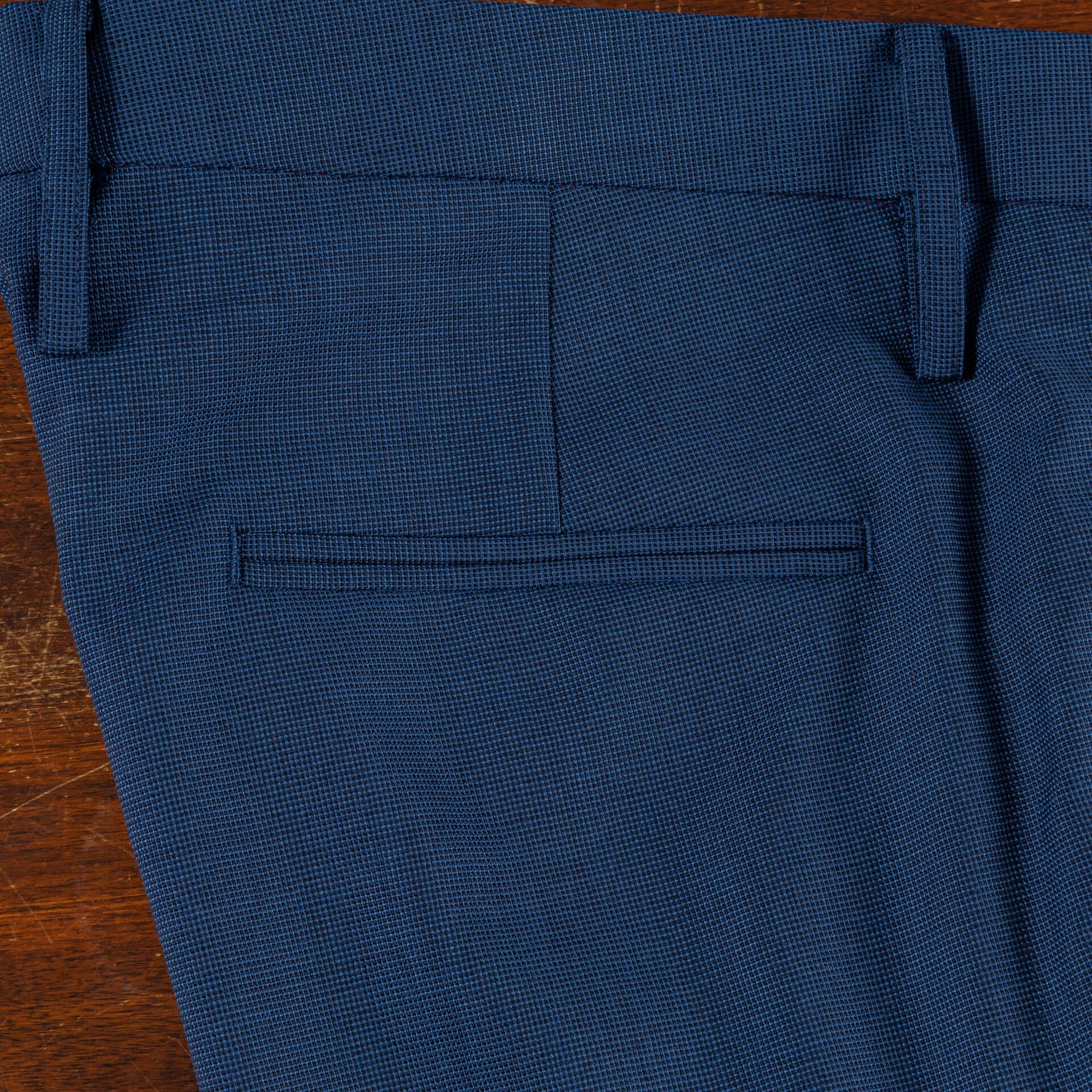 Trousers French Blue Nailhead Worsted Wool