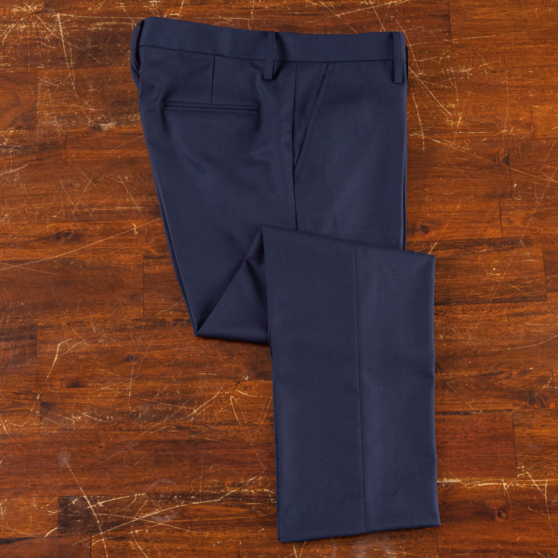 Trousers Navy Solid Worsted Wool 280 gms Crispare Holland &amp; Sherry