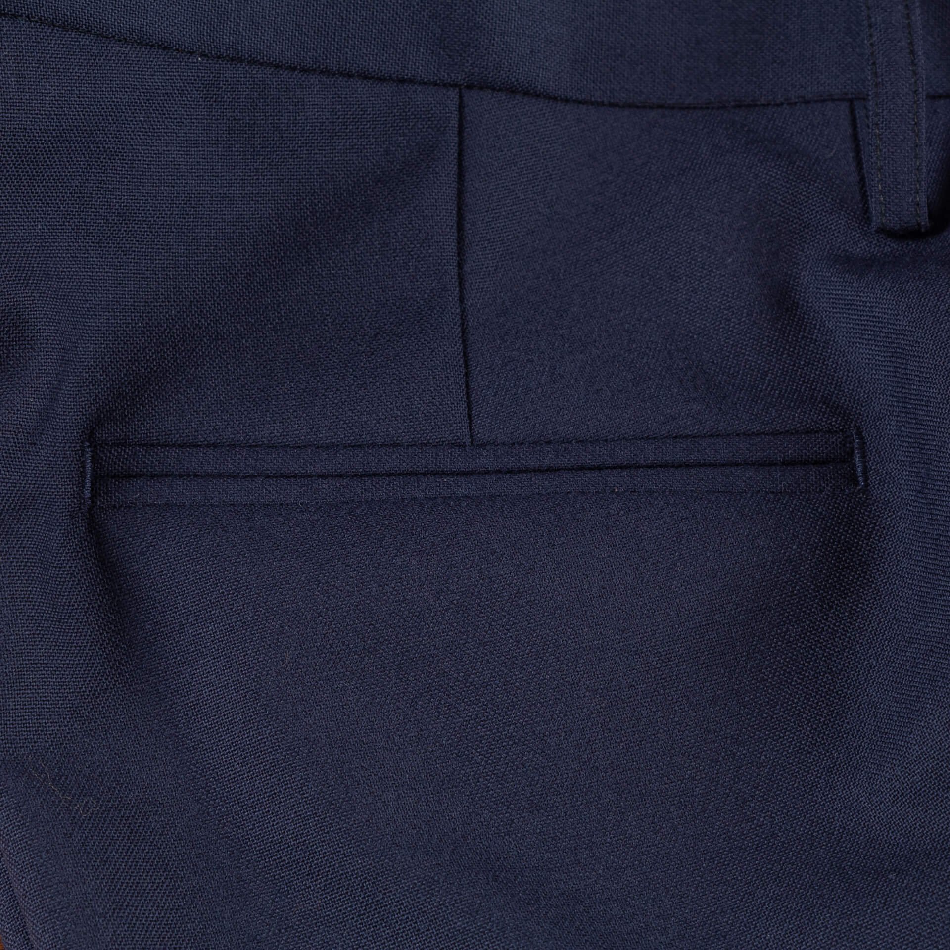 Trousers Navy Solid Worsted Wool 280 gms Crispare Holland &amp; Sherry