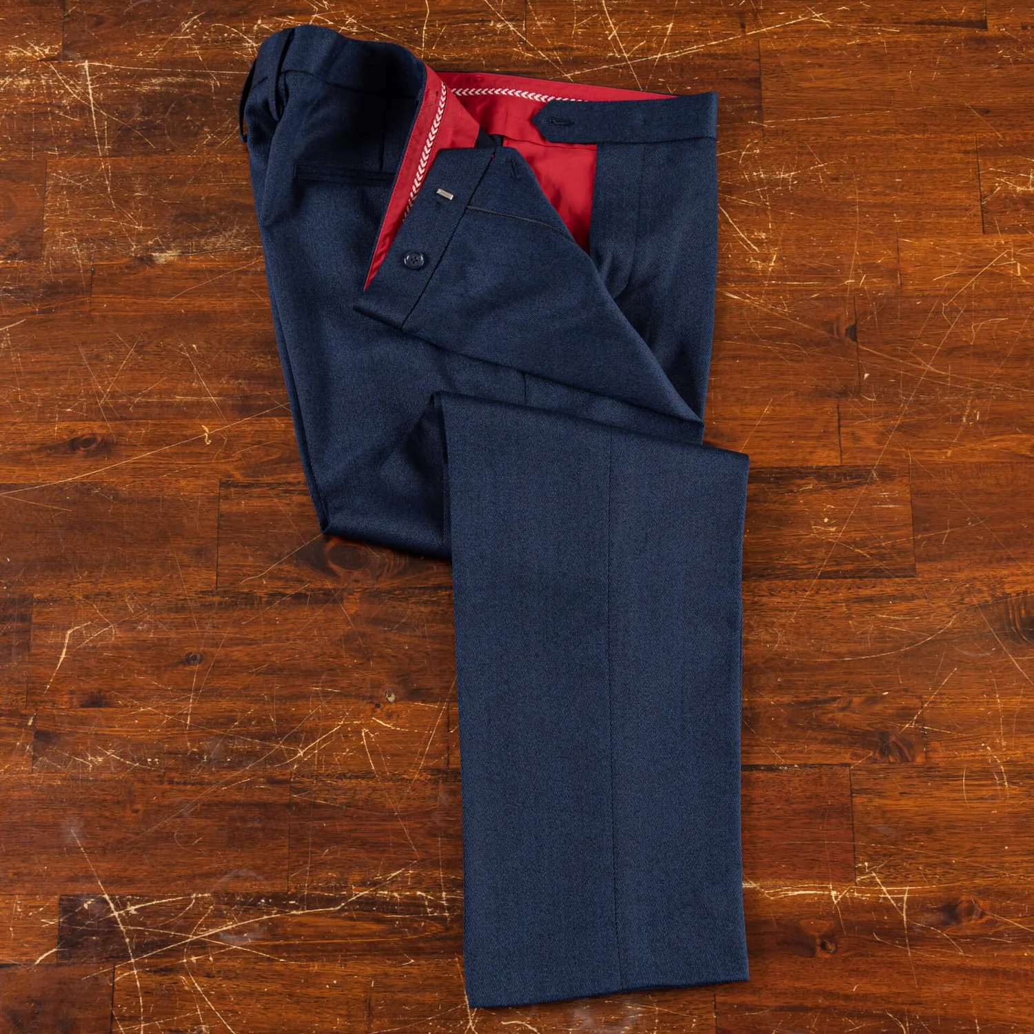 Trousers Dark Navy Whipcord Worsted Wool  De Oost Bespoke Tailoring