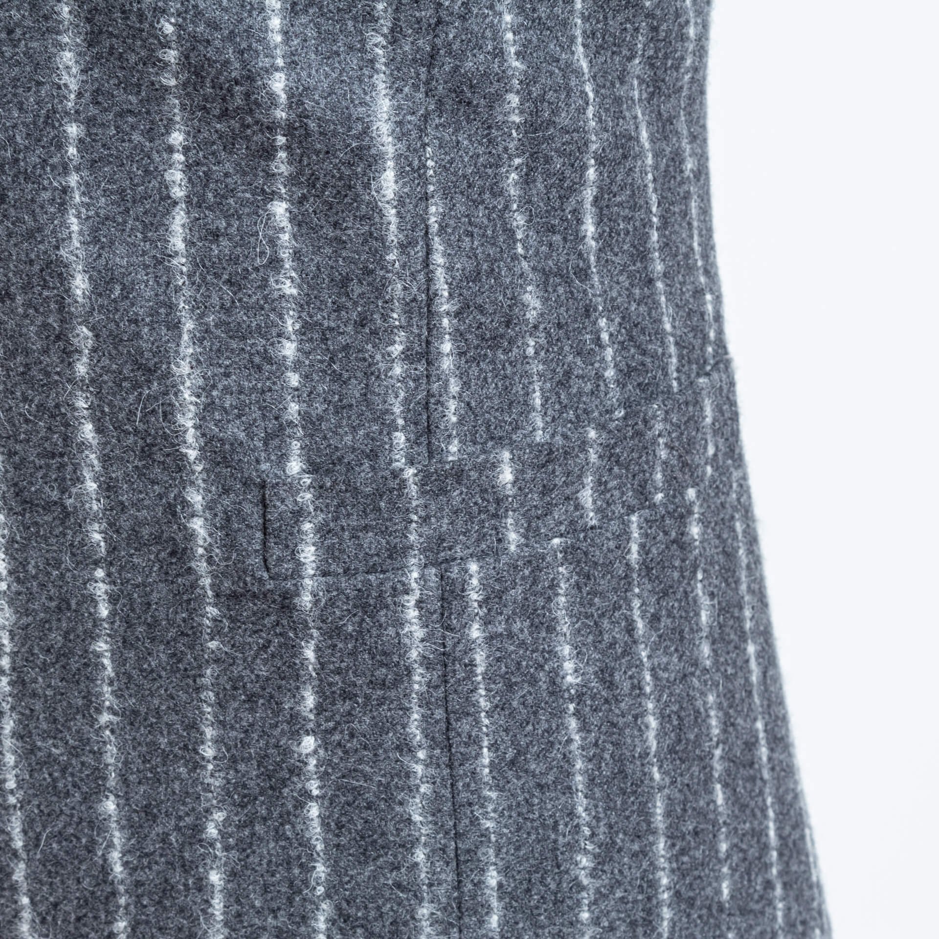 Waistcoat Unstructured Woollen Spun Chalkstripe Grey