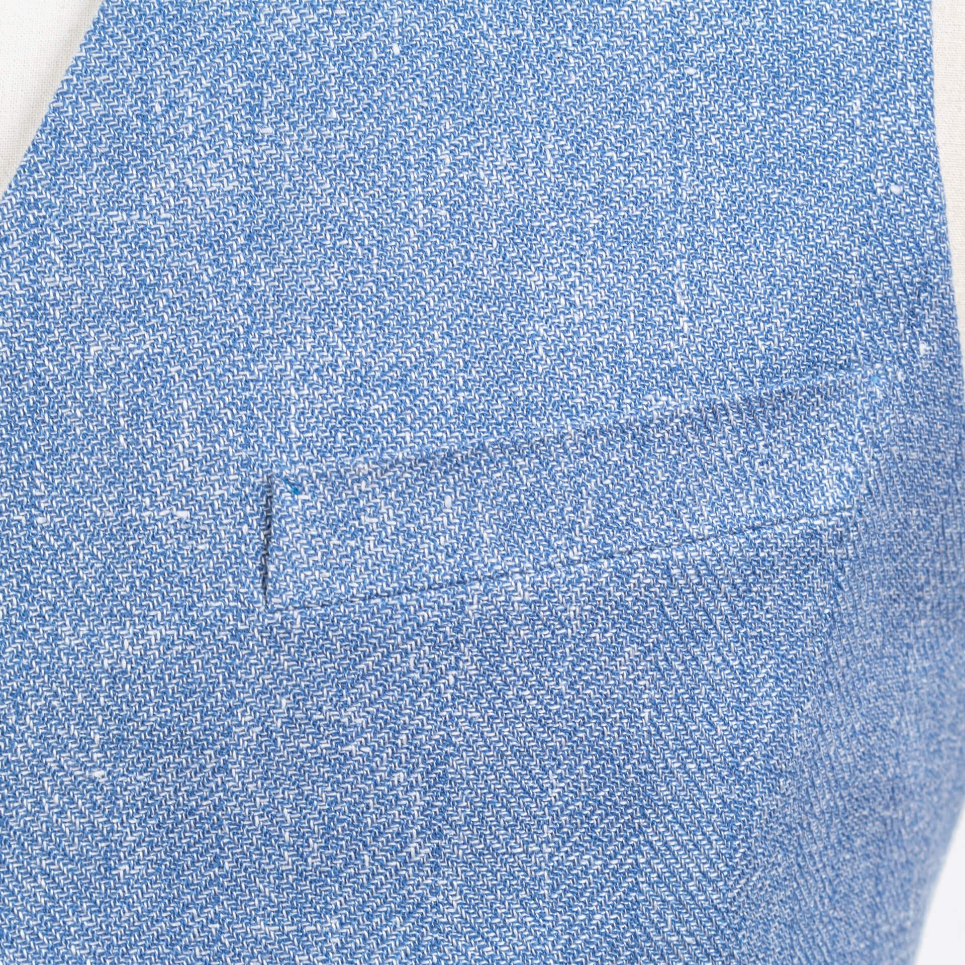 Waistcoat Baby Blue Wool Linen 310 gms Plain Weave Huddersfield Fine Worsteds