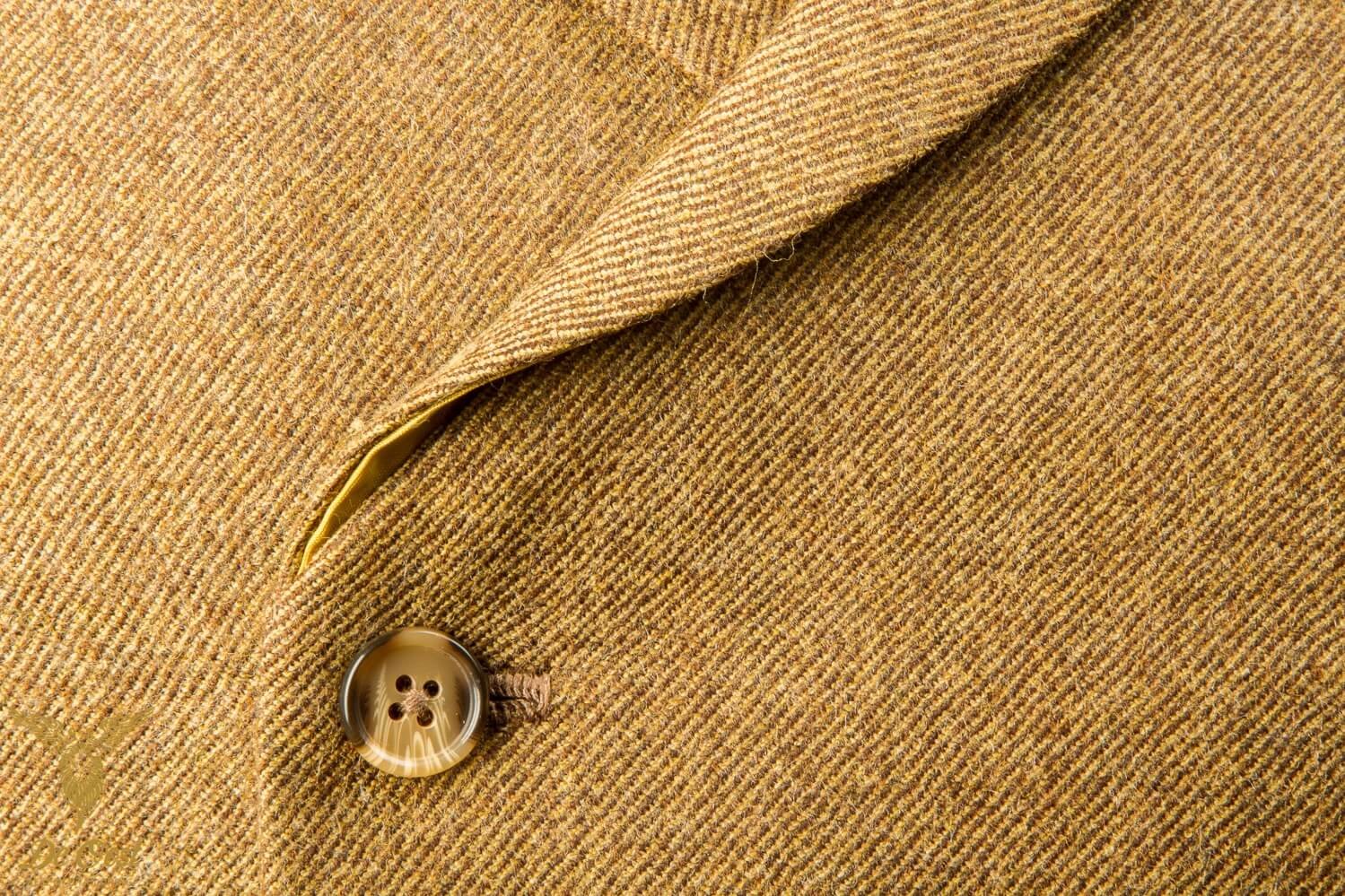 Hand Made Bespoke Yellow Ochre Tweed Double Breasted Waistcoat With Notch Lapel 7.jpg