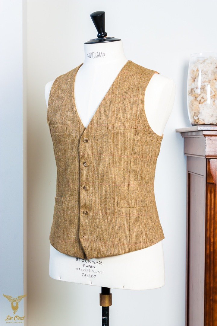 Hand Tailored Highland Tweed Equestrian Waistcoat With Breast Pocket