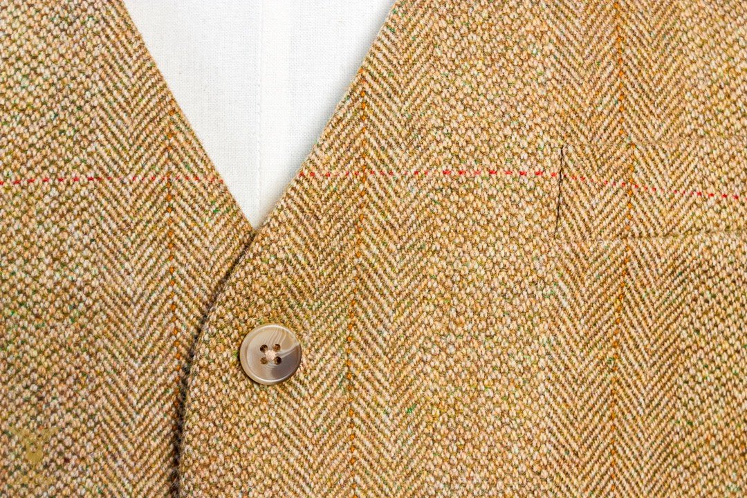 Hand Tailored Highland Tweed Equestrian Waistcoat With Breast Pocket