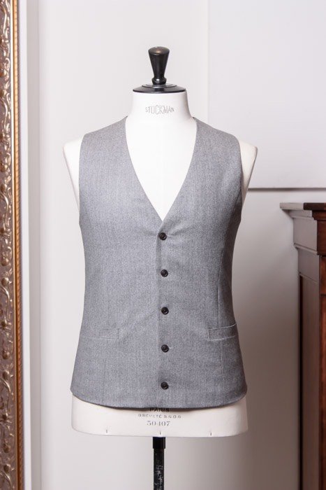 Hand Tailored Grey Super 120's Waistcoat