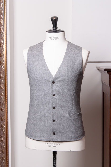 Hand Tailored Grey Super 120's Waistcoat