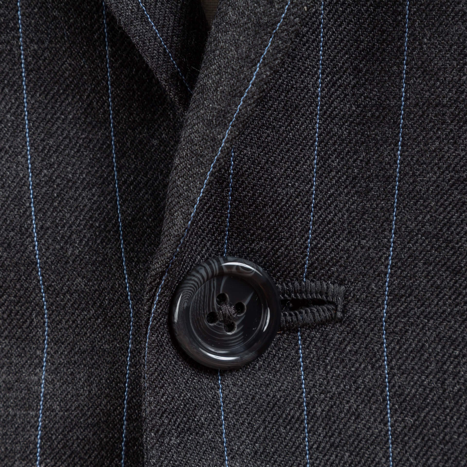 Charcoal Suit Slate Blue Pinstripe