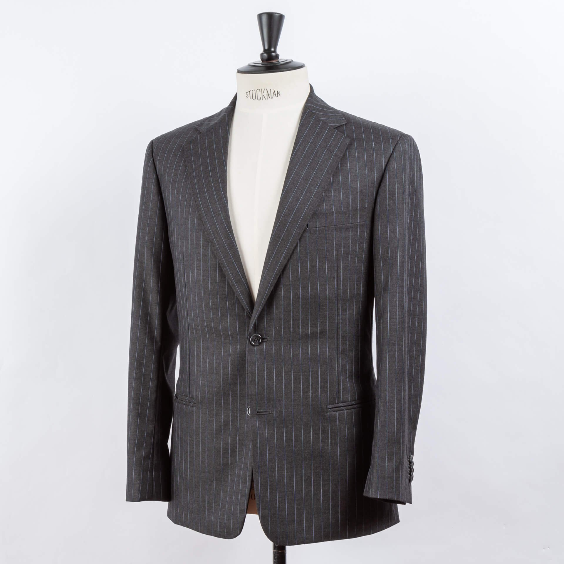 Charcoal Suit Slate Blue Pinstripe — Bespoke Tailor for Custom Suits ...
