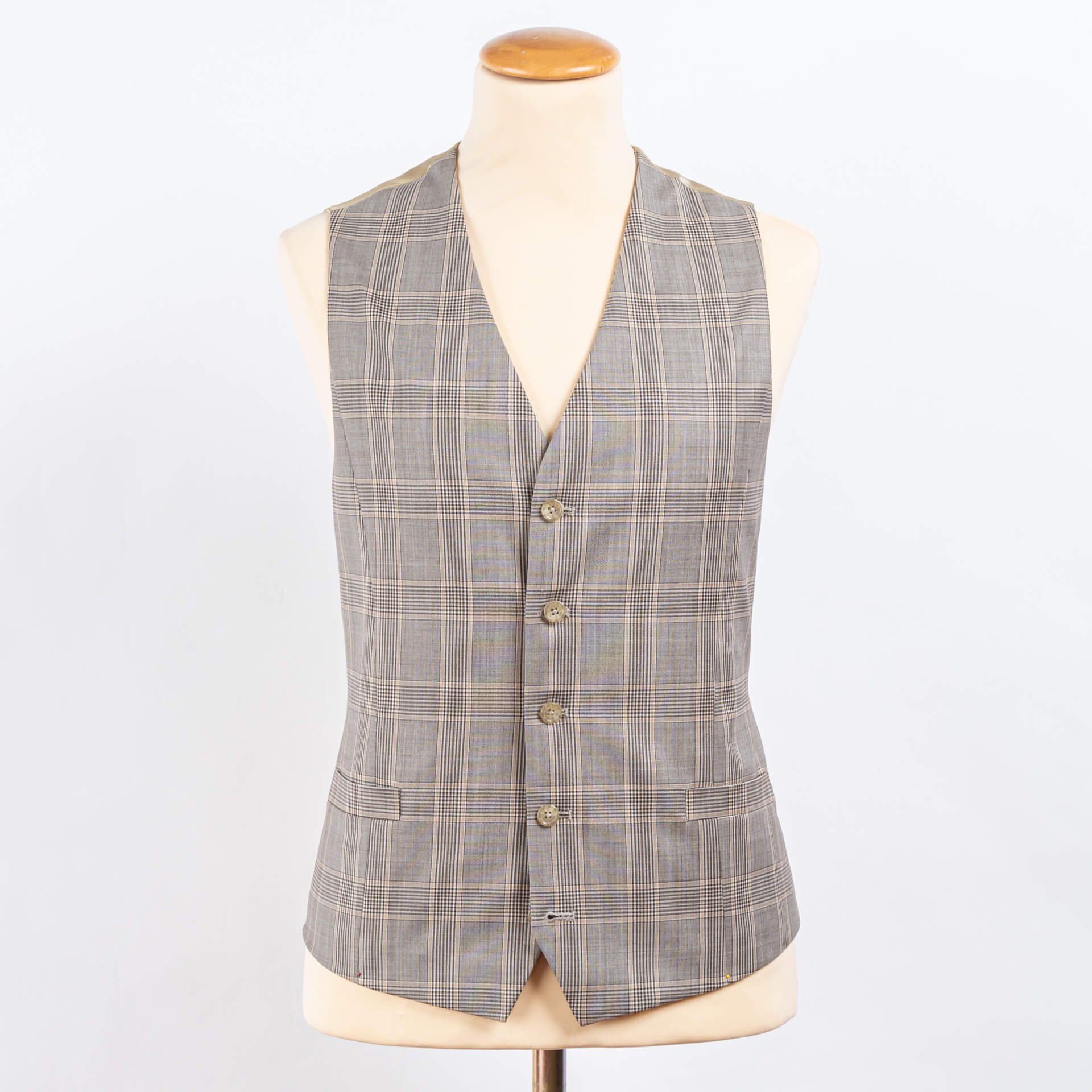 Suit Hopsack Blue with Tobacco Waistcoat