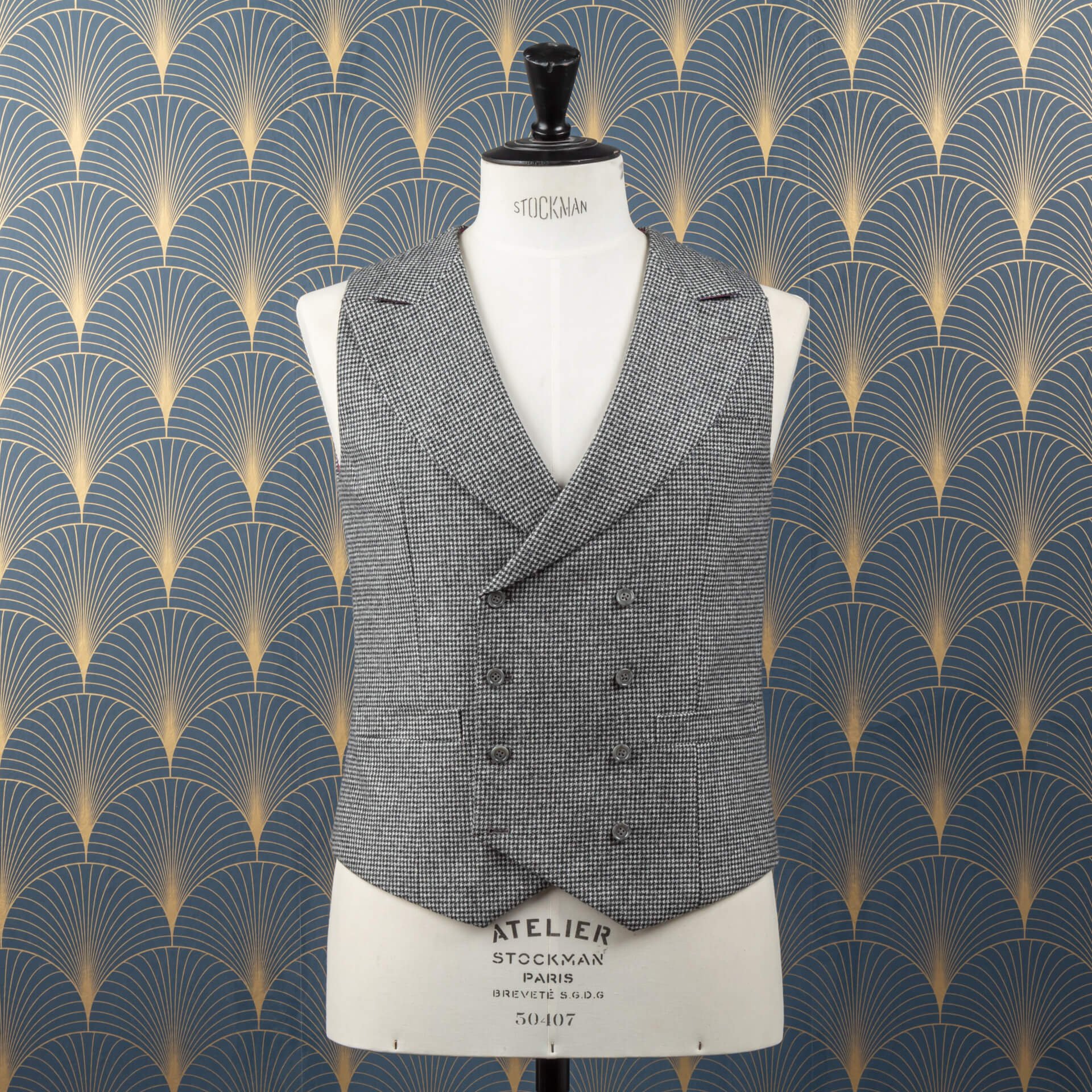 double breasted model waistcoat with lapels 