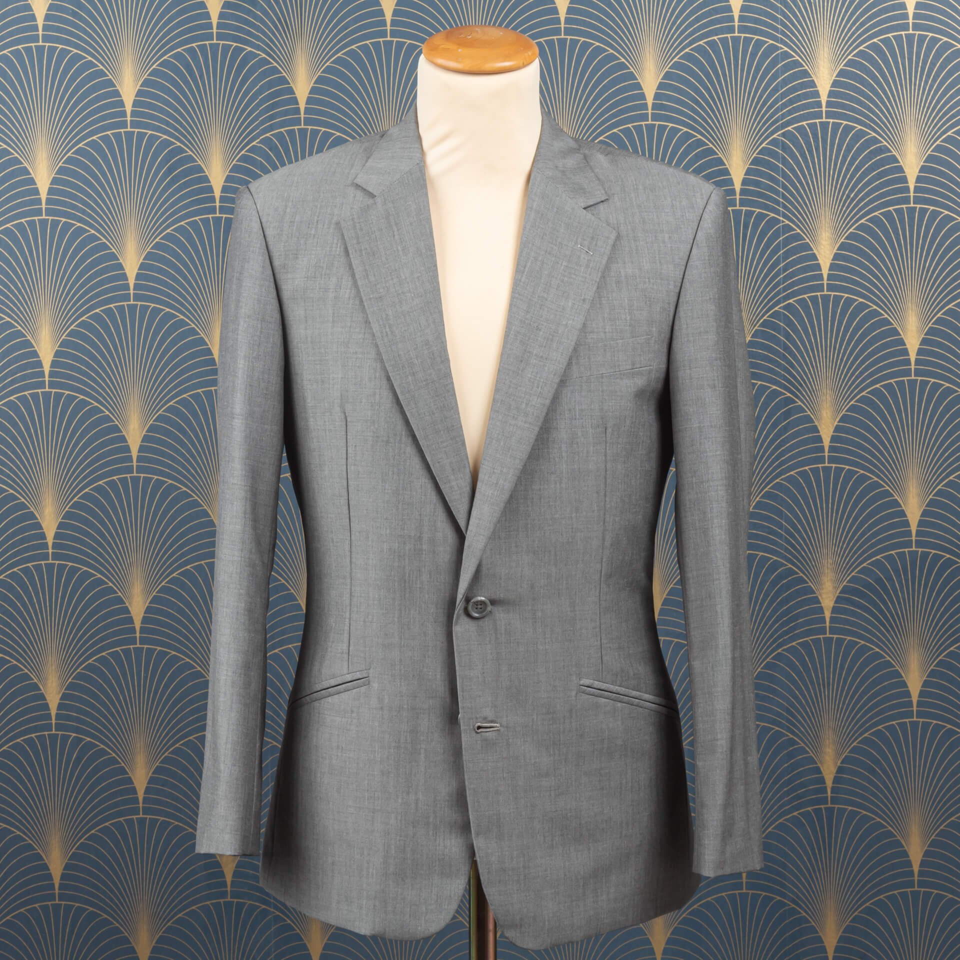 Bespoke Suit Mohair Plain Silver Black