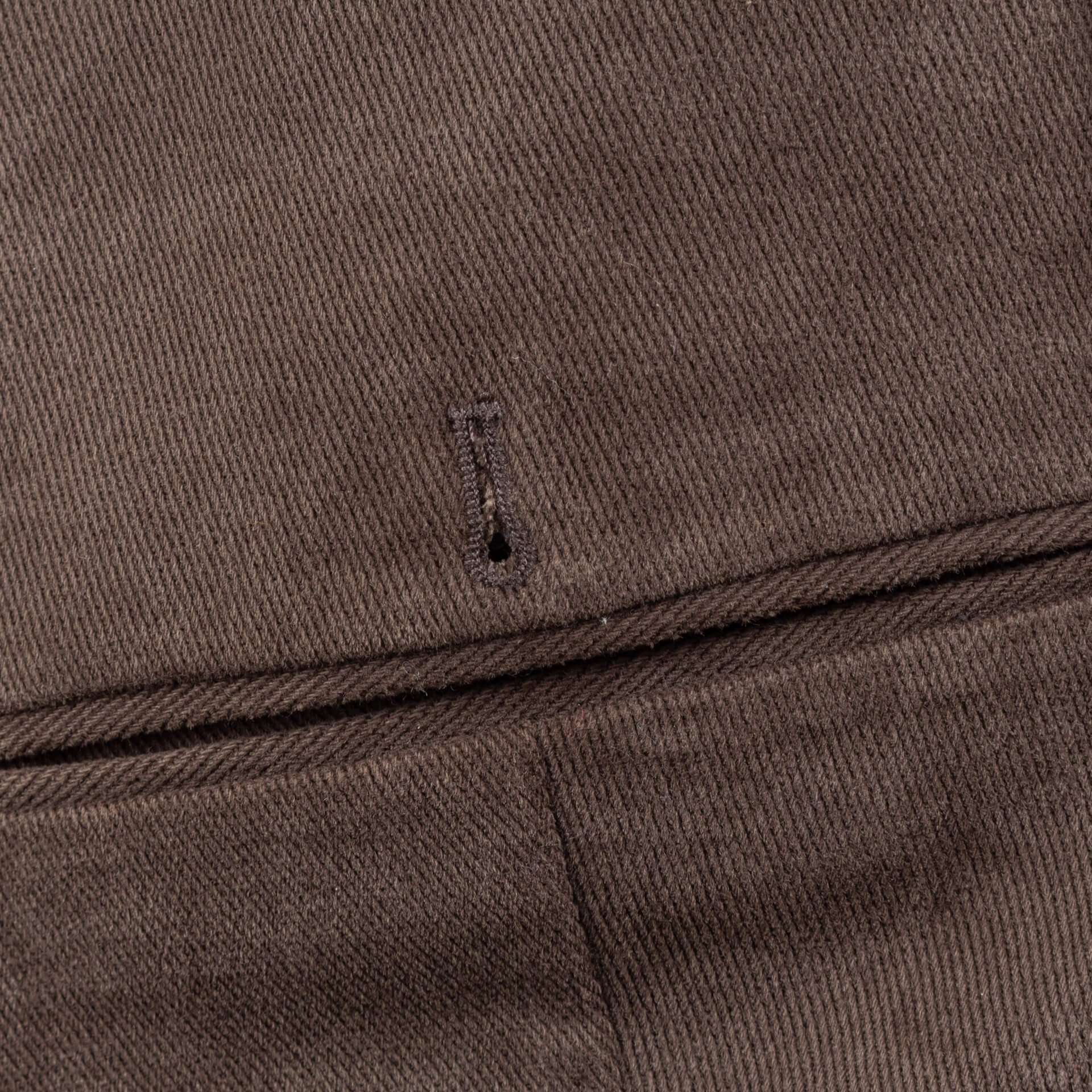 Tailored Trousers Brown Solid Drill