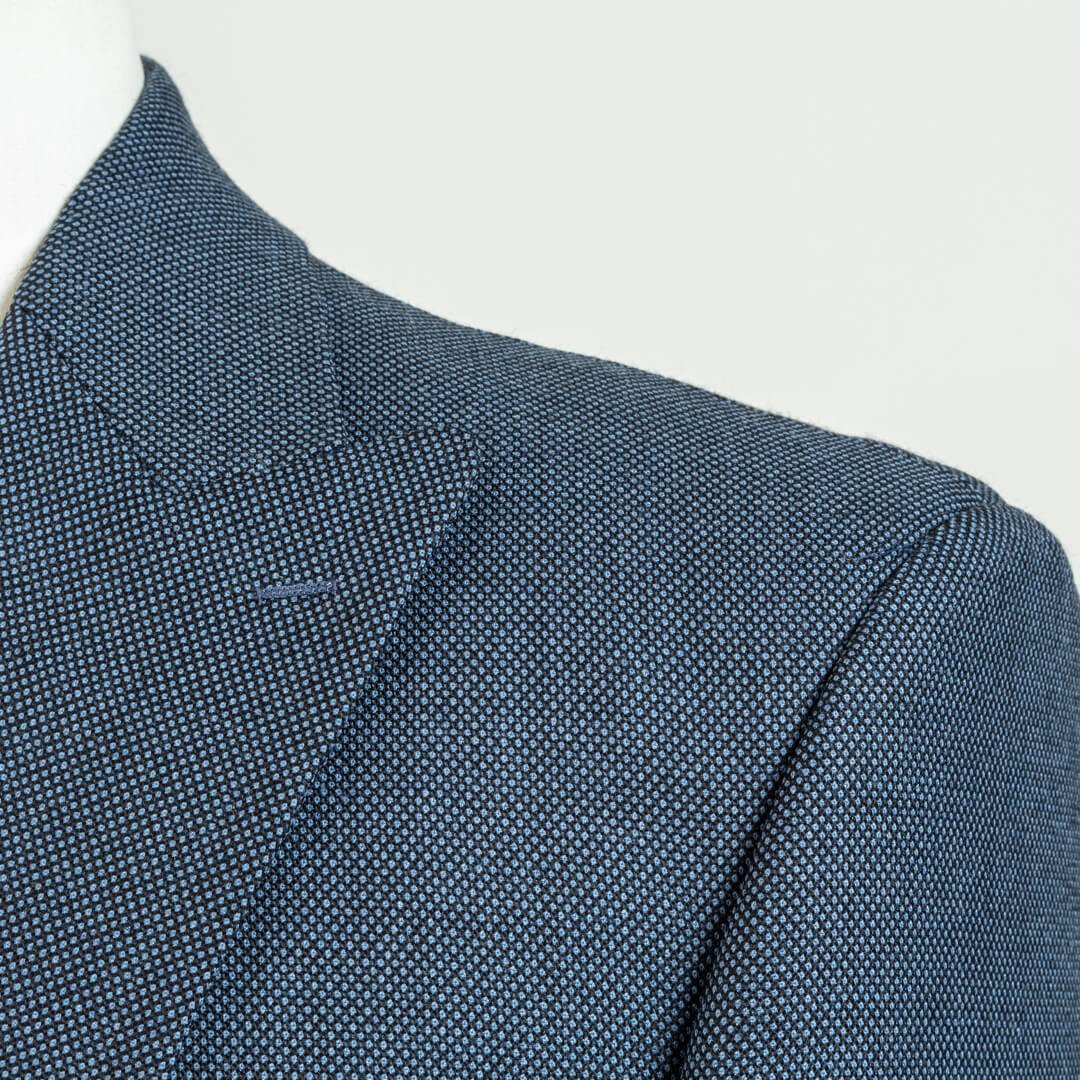 Steel Blue Birdseye 3-Piece Tailored Suit — De Oost Bespoke Tailoring