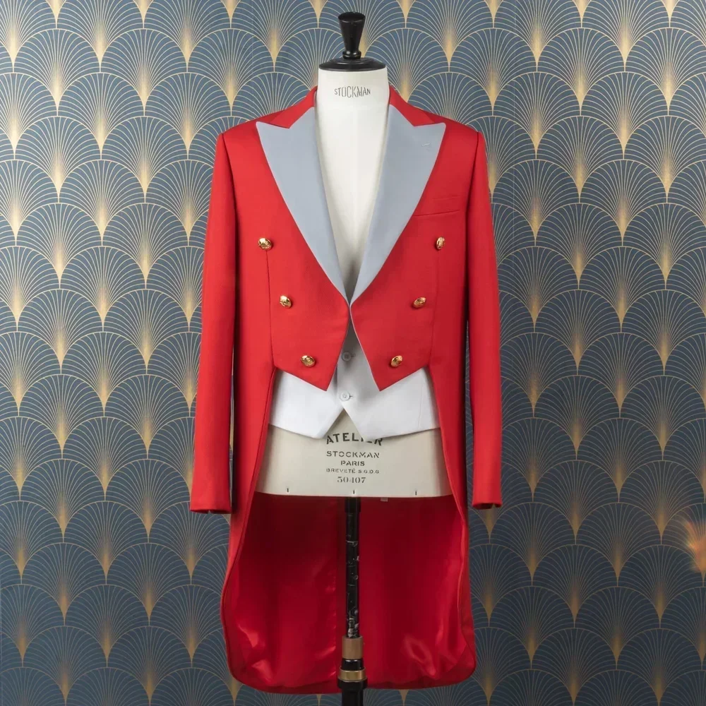 Red ceremonial tailcoat for groom