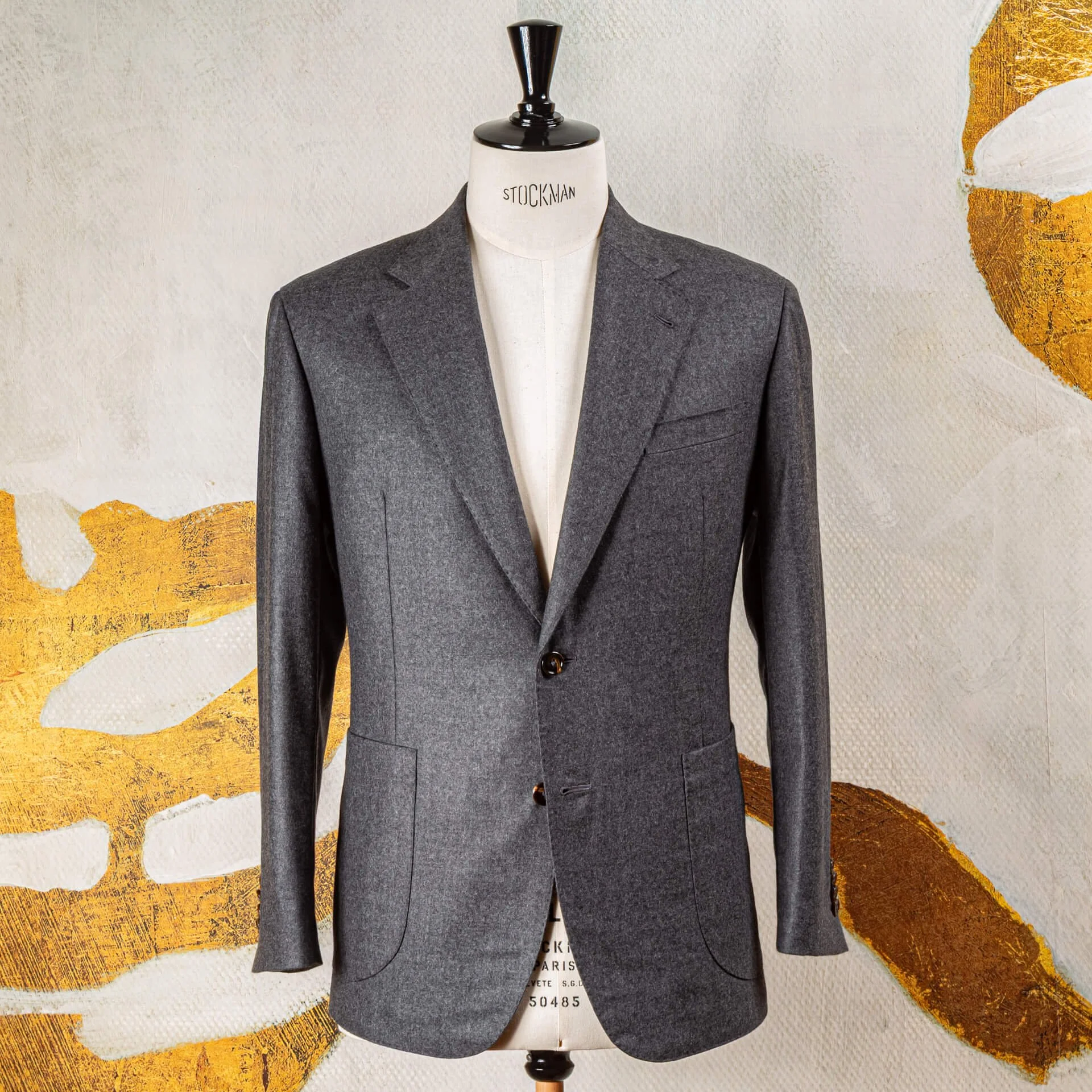 Grey Italian summer flannel wedding suit bespoke