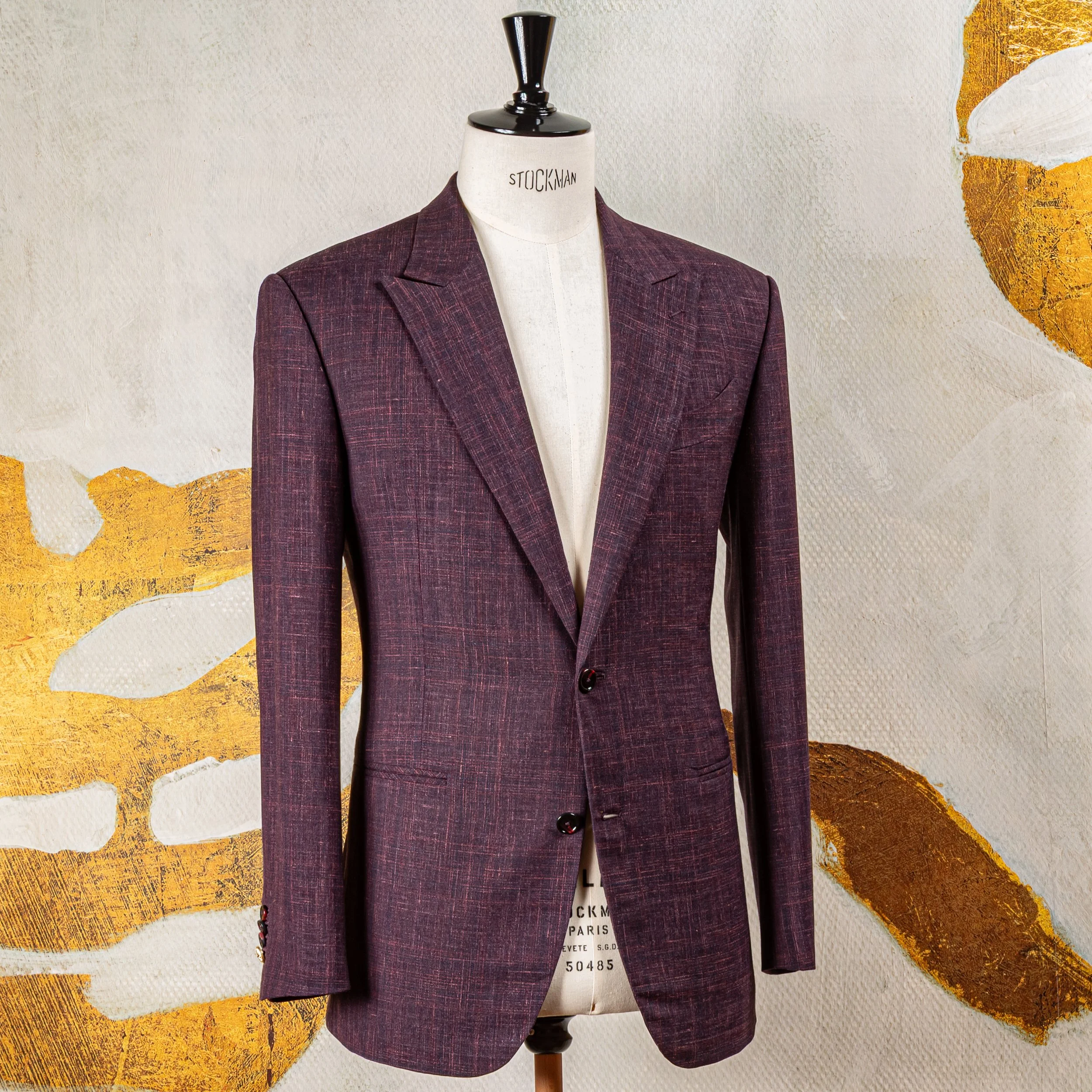 Bespoke Wedding Suit Aubergine, Wool, Linen and Silk (Caccioppoli Napoli)-3.jpg