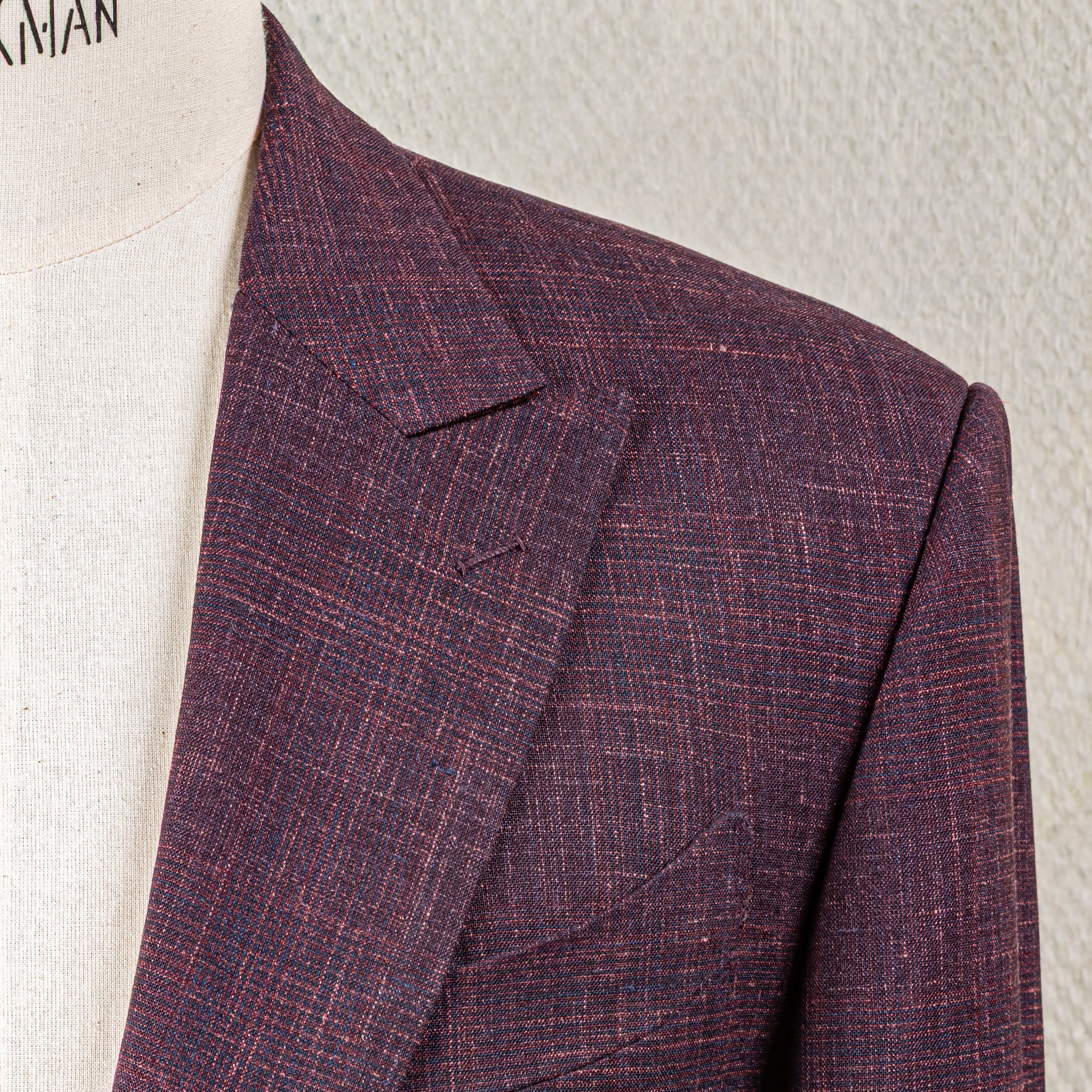 Bespoke Wedding Suit Aubergine, Wool, Linen and Silk (Caccioppoli Napoli)-4.jpg